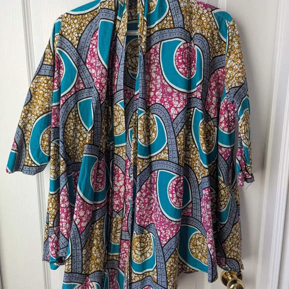 Colorful Patterned Kimono Cardigan - Picture 2 of 6